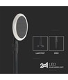 Lot de 2 bornes solaires LED 3W - IP65, 2-en-1 piquet ou pied, hauteur réglable 42-80cm, noir/blanc, avec batterie