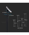 Lot de 2 bornes solaires LED 3W - IP65, 2-en-1 piquet ou pied, hauteur réglable 42-80cm, noir/blanc, avec batterie