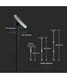 Borne solaire LED 8W Solara - IP65, 360 degrés, hauteur réglable, capteur crépusculaire, avec batterie