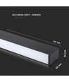 Rail LED 120cm 40W avec puce Samsung - 3400lm, dimmable, aluminium argent/noir, 6400K