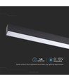 Rail LED 120cm 40W avec puce Samsung - 3400lm, dimmable, aluminium argent/noir, 6400K