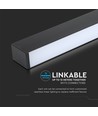 Rail LED 120cm 40W avec puce Samsung - 3400lm, dimmable, aluminium argent/noir, 6400K