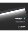 Rail LED 120cm 40W avec puce Samsung - 3400lm, dimmable, aluminium argent/noir, 6400K