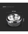 Spot LED AR111 à réflecteur remplaçable 20W - 6400K, 40°/20°, argent