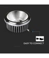 Spot LED AR111 à réflecteur remplaçable 20W - 6400K, 40°/20°, argent