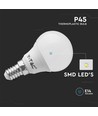 3 pcs. Ampoule LED E14 4,5W sphérique - P45, blanc chaud, remplace 40W
