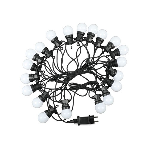 Guirlande lumineuse LED 0,5W - 10m, 20 ampoules, prise EU, 6000K, 24V