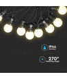 Guirlande lumineuse LED 0,5W - 10m, 20 ampoules, prise EU, 6000K, 24V