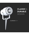 Spot de jardin LED 12W avec piquet - IP65, 3000K, blanc, 20 degrés, aluminium