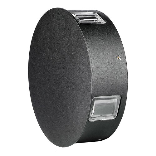Applique murale LED ronde 3W Ø15cm - IP65, noir, 3000K, extérieur, source lumineuse incl.