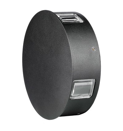 Applique murale LED ronde 3W Ø15cm - IP65, noir, 3000K, extérieur, source lumineuse incl.