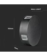 Applique murale LED ronde 3W Ø15cm - IP65, noir, 3000K, extérieur, source lumineuse incl.