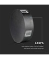 Applique murale LED ronde 3W Ø15cm - IP65, noir, 3000K, extérieur, source lumineuse incl.