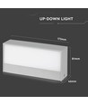 Boîtier extérieur 9W - LED, haut/bas, lumière douce, medium, 6400K, gris