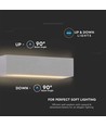 LED 12W haut/bas - 4000K, gris, extérieur, lumière douce, grande, maison