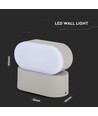 Applique murale LED 5W - IP65, gris, 4000K, orientable, 11 x 5,4 cm