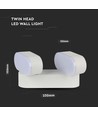 Applique murale LED 2x5W - Direction réglable, Extérieur IP65, 3000K, Blanc, Boîtier