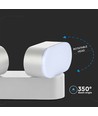 Applique murale LED 2x5W - Direction réglable, Extérieur IP65, 3000K, Blanc, Boîtier