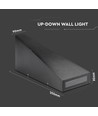 Applique murale noire 6W avec éclairage haut/bas - IP65, aluminium, 3000K, source lumineuse incluse