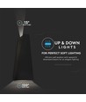 Applique murale noire 6W avec éclairage haut/bas - IP65, aluminium, 3000K, source lumineuse incluse