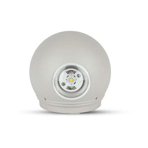 Applique murale LED ronde 4W - IP65, gris, 3000K, Ø11 cm, source lumineuse incluse