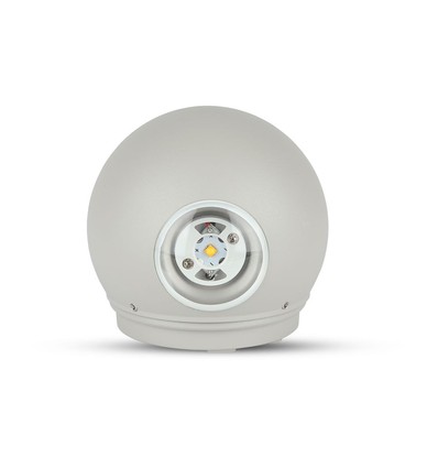 Applique murale LED ronde 4W - IP65, gris, 3000K, Ø11 cm, source lumineuse incluse