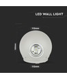 Applique murale LED 4W, ronde - IP65, gris, 4000K, éclairage de façade extérieur