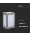 Applique murale LED 12W - 4000K, boîtier gris