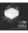 Applique murale LED 12W, cadre noir carré - IP65, 1160-1200lm, intérieur / extérieur, source lumineuse incluse