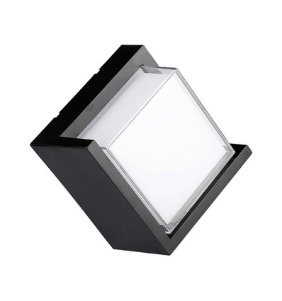 Applique murale 12W 4000K noire, carrée