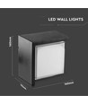 Applique murale 12W 4000K noire, carrée