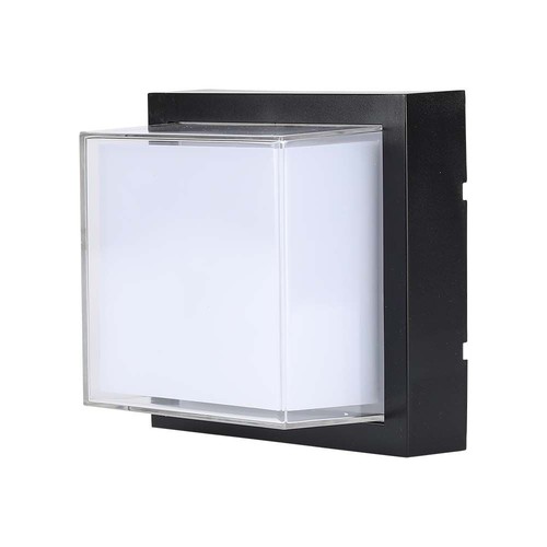Applique murale LED carrée 12W, noir - 4000K, 1200lm, IP65, intérieur / extérieur