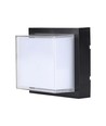 Applique murale LED carrée 12W, noir - 4000K, 1200lm, IP65, intérieur / extérieur