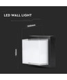 Applique murale LED carrée 12W, noir - 4000K, 1200lm, IP65, intérieur / extérieur
