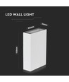 Applique murale LED 4W - IP65, blanc, éclairage haut/bas, source lumineuse incl.