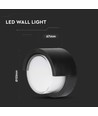 Applique murale LED 7W Ø16cm - IP65, noir, rond, blanc chaud, intérieur / extérieur, source lumineuse incl.
