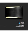 Applique murale LED 10W avec éclairage haut/bas - IP54 extérieur, noir, 4000K, puce Bridgelux, source lumineuse incl.