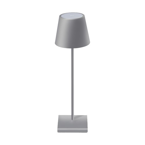 Lampe de table LED rechargeable 3W, tactile dimmable - 5V, Gris, 3000K, batterie 4000mAh, fer