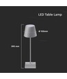 Lampe de table LED rechargeable 3W, tactile dimmable - 5V, Gris, 3000K, batterie 4000mAh, fer