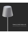 Lampe de table LED rechargeable 3W, tactile dimmable - 5V, Gris, 3000K, batterie 4000mAh, fer