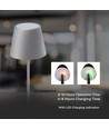 Lampe de table LED rechargeable 3W, tactile dimmable - 5V, Gris, 3000K, batterie 4000mAh, fer
