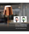 Lampe de table LED rechargeable 3W, or - Tactile dimmable, 3000K, batterie 4000mAh, 5V USB