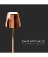 Lampe de table LED rechargeable 3W, or - Tactile dimmable, 3000K, batterie 4000mAh, 5V USB