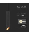 GU10 Suspension Ø5,5x20cm - noir, sans source lumineuse