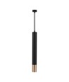 Suspension GU10, Noir/Or - Ø6x50cm, cylindrique, aluminium, sans source lumineuse
