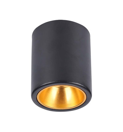 Spot en saillie GU10 - Noir, rond, IP20 intérieur, sans source lumineuse