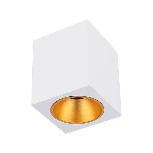 Spot en saillie GU10 carré - Blanc, 10x10x12cm, IP20, sans source lumineuse