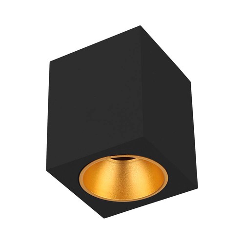Spot en saillie GU10 carré - Noir, 10x10x12cm, sans source lumineuse