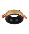 Spot encastrable GU10 - Rond, bord doré, réflecteur noir, IP20, aluminium, découpe : Ø60mm, sans source lumineuse