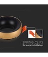 Spot encastrable GU10 - Rond, bord doré, réflecteur noir, IP20, aluminium, découpe : Ø60mm, sans source lumineuse